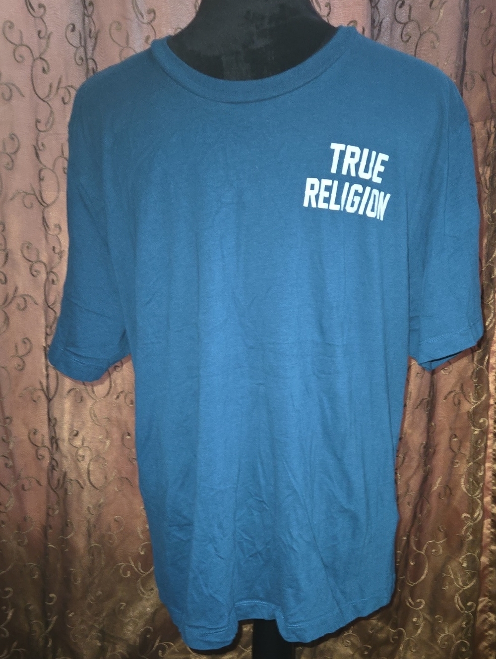 True Religion Blue T-Shirt with White Logo